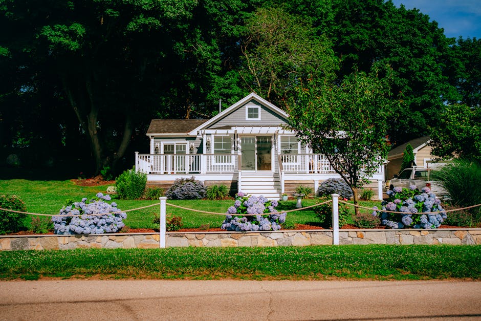 Beautiful landscaped front yard with pristine lawn care